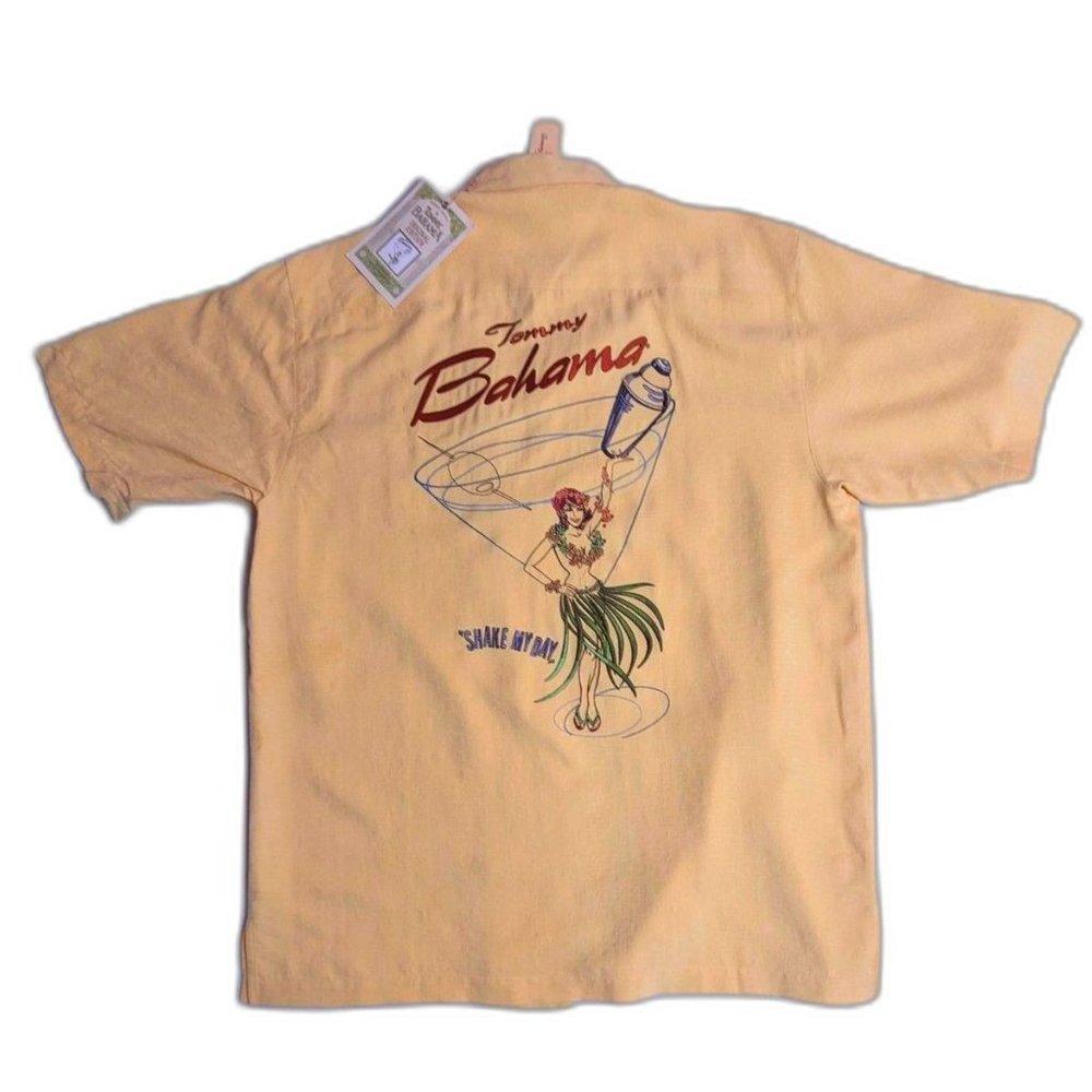 New With Tags Tommy Bahama 100% Silk Shirt "Shake My Day" Hawaiian Resort Shirt